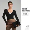 [Selección Premium] Ropa de Yoga de Manga Larga con Lazo, Ropa Deportiva de Danza Fitness de Alta Gama para Exteriores con Estiramiento en Cuatro Direcciones para Mujer