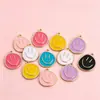 Accesorios para Joyería de Aleación DIY Colgante Esmaltado de Cara Sonriente de Dibujos Animados Pulsera Collar Llavero Colgante Pequeño Personalizado