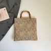 2026 Nova Bolsa Tote de Bambu com Estampa Floral Grande Capacidade para Mulheres, Estilo Chinês Moderno e Elegante