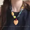 Colar Pingente Anel Longo Assimétrico Retrô Estilo Étnico Feminino Corrente de Suéter Ajustável com Gola Halter Acessórios de Alto Padrão