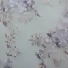 Tecido de Malha Bordado Folha de Bordo, Tecido Bordado para Vestidos, Hanfu e Camisolas, Tecido Bordado Liso