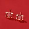 Pendientes de botón de cerdo de la suerte de ágata roja de moda nacional para mujer, plata de ley 925, cerdo del zodíaco de los doce, nuevos pendientes de estilo chino, joyería de Año Nuevo