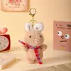 Coelhinho Fofo de Cachecol Pingente Pelúcia Boneca Acessório de Bolsa Chaveiro Boneca de Barraca Brinquedo Adorável e Divertido