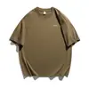 Danpaoni Tendencia de Moda de Verano Camiseta de Hombro Caído Marca de Moda Estampado de Letras Camiseta de Cuello Redondo Manga Corta para Hombre