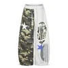 Pantalones de chándal BLACKLISTS estilo americano, con bloques de color, camuflaje patchwork estampado, dobladillo curvo, unisex, pantalones anchos holgados y elegantes