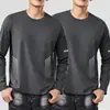 [Envío Rápido] Camiseta de Manga Larga para Hombre, Ropa Interior de Otoño para Hombre, Corte Holgado, Capa Base Elástica, Camiseta Estampada para Hombre