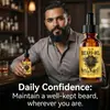 Exportación transfronteriza RUOALL, ofreciendo exclusivamente aceite para barba de 30 ml en botella marrón con forma de calavera en empaque en inglés