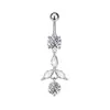 Joyería Piercing de Acero Inoxidable Moda Flor Europea y Americana Personalizada Flor de Amor Incrustada Circonita Clavo de Ombligo Anillo de Ombligo