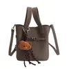 Bolso Cesta Estilo Nicho de Gama Alta con Patrón de Lichi Bolso de Mano de Lujo Nuevo Bolso Cubo Elegante para Oficinistas Mujeres
