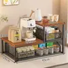 Estante minimalista de almacenamiento para escritorio, caja de almacenamiento en capas para debajo del gabinete, estante para sala de estar, organizador de bocadillos para cocina