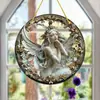 Letrero Colgante de Disco Plano Acrílico Creativo Transfronterizo con Imagen de Princesa Fantasía Cuento de Hadas Belleza, Decoración de Ventana Atrapasoles, Letrero de Porche