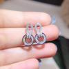 Novos Brincos AliExpress Banhados a Platina 18K Imitação de Zircônia Brincos de Moda Europeia e Americana Brincos de Diamante Inteiro Brincos Femininos