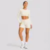 Conjunto Esportivo de Manga Curta com Costas Nuas Transfronteiriço para Mulheres com Bojos Top Fitness Roupa Esportiva ao Ar Livre Roupa de Yoga