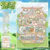108.0 Adesivos de Paisagismo Art Blue Grandes Adesivos Especiais de Cena a Óleo Cena em Miniatura de Cabana 3D Adesivos para Caderno de Cena