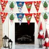 Decoración Navideña Transfronteriza Guirnalda de Papá Noel Decoraciones para Árbol de Navidad Diseño de Escena para Fiesta Banderas de Colores Banderas Colgantes
