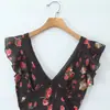 Ropa de Mujer Transfronteriza de Amazon 2026 Moda Europea y Americana Vestido Estampado de Encaje Patchwork Retro Francés Mujer D79876