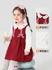 Kaka Panda Roupas Infantis Meninas Doce Falso Duas Peças Vestido Roupas de Outono para Crianças Vestido Princesa Bebê para Outono