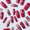X-0087 Use Um Patch de Arte para Unhas Retangular Europeu e Americano Flor Rosa Coração Diamante Cruzado Transfronteiriço 24 Removíveis