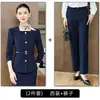Conjunto de Traje Gris de Moda sin Cuello para Mujer Otoño 2026, para Viajes de Negocios Profesionales, Servicio al Cliente en Oficina, Ropa de Trabajo Elegante