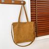 Corduroy Saco de pano Tote Bag Mulheres de grande capacidade 2024 Novo Commuter Bolsa de ombro portátil Estudante universitário Crossbody Bag