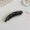 Presilha Banana Retro de Acetato Estilo Coreano para Mulheres, Presilha Vertical com Estampa de Leopardo e Padrão Mármore, Versátil para o Dia a Dia, Acessório de Cabelo Simples e Elegante para Rabo de Cavalo