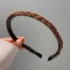 Faixa de cabelo trançada ondulada antiderrapante para mulheres com tecido de fita, elegante e versátil, aumenta o volume do cabelo e adiciona elegância, adequada para sair