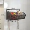 Prateleira de cozinha cesto de armazenamento de gengibre e alho montado na parede multifuncional cesto de vegetais escorredor de temperos artefato