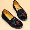 Sapatos de Vovó Estilo Antigo de Pequim para Mulheres Idosas, Sapatos Baixos de Borracha, Confortáveis para Meia-Idade e Idosos, Tamanho Pequeno, Boca Rasa, Estilo Mãe