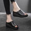 Sandalias y Chanclas de Cuña Boca de Pez Transfronterizas de Amazon 2025 Nuevos Zapatos de Mujer para Exportación Suela Gruesa Casual de Punta Abierta Zapatos de Mujer
