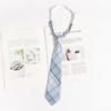 Corbata Azul a Rayas Estilo Japonés para Camisas, Patrón Perezoso Estilo Universitario Jk, Pajarita Anudada a Mano para Mujer, Dk para Hombre