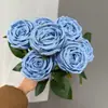 Flores Artificiales: Ramo de Rosas Reales de 7 Cabezas, Pequeño Ramo de 7 Rosas, Ramo para el Hogar y Bodas, Ramo de Acabado Realista de Gama Alta