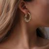 Pendientes de engranajes exagerados europeos y americanos para mujer, estilo étnico vintage, con espirales y aleación antigua.