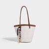 Bolso Tejido Único 2025 Nuevo Verano Trendy Francés Retro Cubo Tote Bolso de Hombro