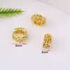 Color Oro 18K Conservación del Color Micro-Pavimentado Circonita Separadores de Rueda Trébol de Cuatro Hojas Flor de Ciruelo Diamante Materiales para Pulseras Collares DIY Accesorios