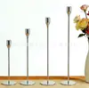Enfeites de Suporte de Vela Estilo Europeu, Conjunto de Três Peças de Velas de Mesa de Jantar de Luxo, Decorações Galvanizadas para Casamento, Suporte de Vela de Metal