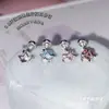 Unha de Osso de Orelha Pequena Estrela 5mm Agulha de Aço Titânio Design Vazado Estrela Zircônia Unha de Osso de Orelha Feminina Unha do Lóbulo da Orelha Versátil