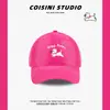 Gorra de Béisbol Bordada de Cachorro Lindo Estilo Coreano Parte Superior Suave para Mujer Primavera y Verano Vintage Versátil Cara Grande Cabeza Pequeña Gorra Moderna