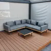 Conjunto de Sofás com Estrutura de Alumínio para Exterior Combinação Aleatória Design Minimalista Pátio Telhado Jardim Quintal Fácil Manutenção