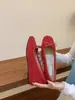 2026 Nuevos Zapatos de Tacón Oculto Rosas Estilo Francés para Ballet y Eventos Nocturnos, Zapatos Rojos Retro Individuales para Mujer