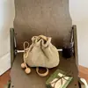 Bolso de Mano Transfronterizo Bolso Cubo Mujer 2026 Nuevo Tejido Estilo Coreano Moda Casual Plisado Bolso de Hombro Único Cruzado