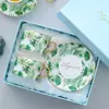Conjunto de Xícara e Pires para Café de Cerâmica Estilo Nórdico Phnom Penh Bambu Tartaruga Criativo Simples Pastoral Xícara para Chá da Tarde Xícara e Pires de Presente