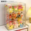Caixa de Exibição Pessoas Estelares à Prova de Poeira Vinil Transparente Boneca Brinquedo de Pelúcia Rack de Armazenamento Estatueta de Mesa Mini Vitrine