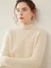 Otoño e Invierno Nuevo Estilo Cuello Alto Medio Cachemir para Mujer Aguja de Lingote Cachemir Grueso Tejido de Cachemir Lujo Accesible Ropa Interior de Punto Tendencia