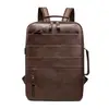 Mochila Mochila para Hombre Casual Simple de Negocios para Computadora de Cuero Moda Mochila Escolar para Estudiante de Secundaria y Universidad Marca de Moda