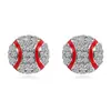 Transfronterizo 2019 Amazon nuevo diamante lleno de pedrería lindos aretes de béisbol comercio exterior explosiones europeas y americanas