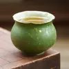 Taza de té de cerámica pequeña con patrón de mandarina verde hecha en fábrica, Tazón de té para el hogar, Taza especial de maestro, Taza de degustación, Juego de té de alta gama