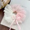 Diadema de Malla de Hada de Gama Alta, Suave Elegante, Lazo de Perlas, Goma para el Cabello, Diadema, Accesorios para el Cabello para Mujeres