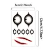Pegatinas de Tatuaje de Halloween Flotantes Aterradores Múltiples Ojos Cicatriz de Puntada Boca Color Impermeables Larga Duración Festival Fiesta