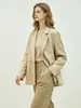 Blazer Feminino ZOJ de Linho 2026 Outono Novo Estilo Suit Casual de Alta Qualidade Estilo Old Money Roupas Femininas Transfronteiriço