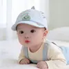 Gorro de Bebé Primavera Delgado Dibujos Animados Dinosaurio Gorra de Béisbol Gorra Protectora del Sol para Recién Nacidos con Ala Ancha para Bebés Pequeños